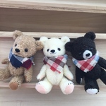 ハンドメイド小さな三つ子テディベア風ホワイトクマ兄弟ぬいぐるみ🧸