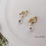 【値下げsale】キュービックジルコニアの一粒イヤリング/ピアス/マスクチャーム