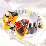再販♡限定✨首輪✨大人ハロウィン🎃ダブルミニ&黒猫リボン🐈‍⬛ストライプ柄シフォンフリル♡
