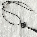 「In a frame」ロングネックレス（黒）6th