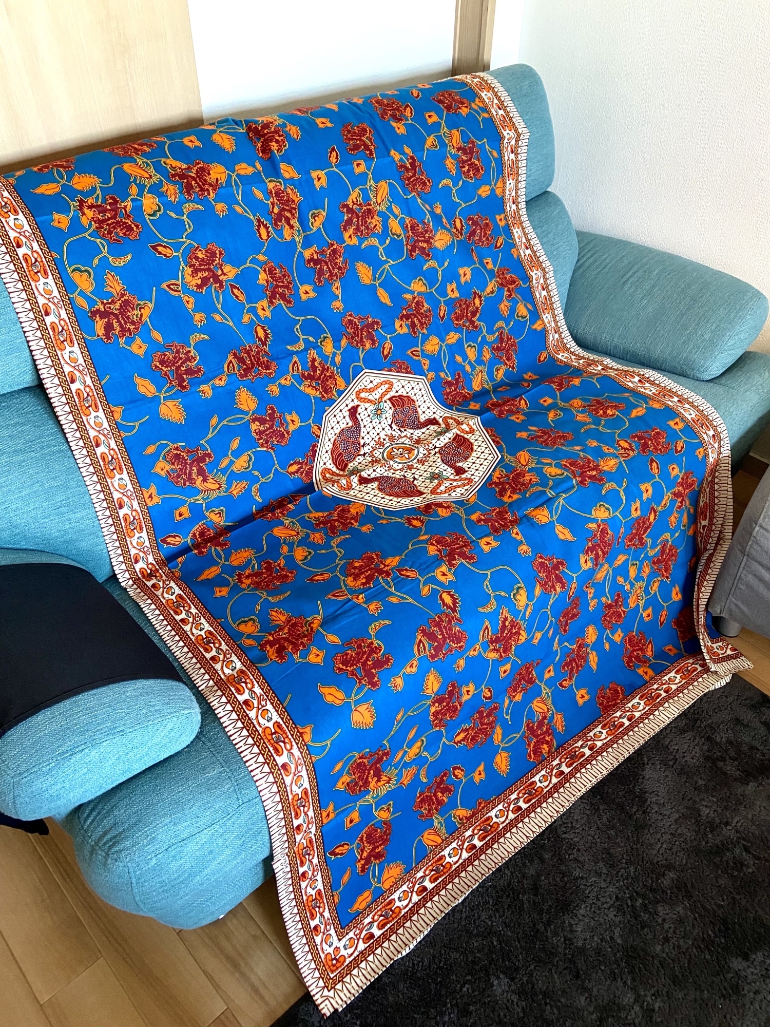 ハンドメイドhandmade★パッチワークウール裏地のマルチベッドカバー ハンドメイドhandmade☆パッチワークウール裏地のマルチベッドカバー