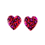 派手ピンクHeart❤️レオパード柄　ピアス・イヤリング