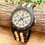 【木製腕時計】EINBAND Sand Maple & Ebony マルチカレンダー 46mm