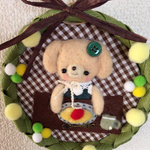 羊毛フェルトハンドメイドリースオムライスワンちゃん♪