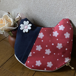 【オープン限定価格】ねこねこポーチ　花柄