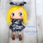 ☆THIERRY☆イーマリーちゃん着せ替えお洋服 迷彩アーバングレイ　チュニック　かぼちゃパンツ　うさ耳ヘアーゴム