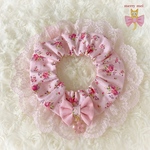 lovely 🎀 Cat frills ୨୧﻿ ピンクお花柄 × ピンクラッセルフリルレース(オーダー不可)