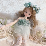 リカちゃん、22cmドール 白お花ドレスno124