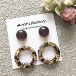 New✨【金具変更可◯】レジン 秋のドライフラワーフープ ピアス/イヤリング