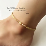 大人な足元〜cute natural stone〈天然石ルチルクォーツ〉ミサンガアンクレット
