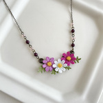3色の秋桜  ネックレス　送料無料♪