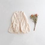 【再販7】リネンピンタックブラウス peach beige