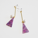 triangle flower earring