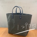 happy price 大きめパラフィン帆布トートバッグ革持ち手　mos41