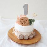 人気♡ナチュラルミニクレイケーキ2☆1歳誕生日　手持ちケーキ　誕生日ケーキ　自宅撮影　1歳以外でも承ってます♪