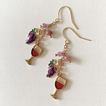 ワイン好きさんのためのピアスorイヤリング ルビーとトルマリンを添えて