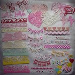 ハドメイドダイカット　ハート＆Flag ＆etc　DQ