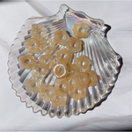 6pac✿︎マーブル フラワー　パーツ　ブラウン