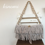 再販3☆4way フリンジバッグ ズパゲッティ！ ベージュ