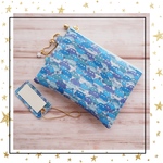 ｍさまご専用　★One side all skeleton mini pouch　LIBERTY 　カーズ　ブルー系　11×8cm