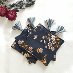 nons タッセル付きコースター 4枚セット【北欧風野菊】