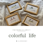【書っぷkasui】書道家が書く命名書「 colorful life」ハガキ額付送料無料　お名前乃由来をひと言添えて　選べるカラー　命名書オーダー
