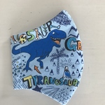 🦕恐竜大行進　子供立体マスク🦖 ブルー