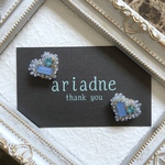 【ariadne  アリアドネ】　Heart   ブルー　ピアス　イヤリング　● サージカステンレス　●送料無料