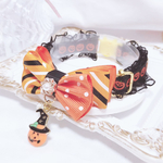 再販♡リボン首輪✨ハロウィン🎃ミニかぼちゃ♡フリルリボン♡