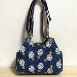 紫陽花刺繍★リュックにもなる★がま口バッグ♪3way