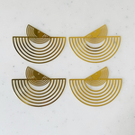 Gold Double Half Circle Pendant Tops