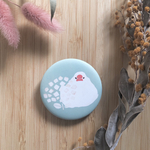 【缶バッジ】白文鳥とお花
