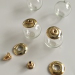 【ピアスキャッチパーツ付】ガラスドーム 14mm×4コセット