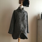 墨染リネンで作ったショールカラーコート