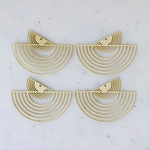 Cream Yellow Double Half Circle Pendant Tops