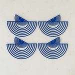 Blue Double Half Circle Pendant Tops