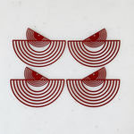 Red Double Half Circle Pendant Tops