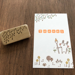 小枝と丸葉のシンプル模様　はんこ スタンプ