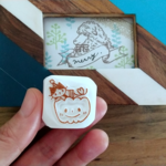 【再販】猫とカボチャのはんこ①(ハチワレ)