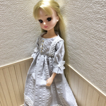 リカちゃん　飾り織ワンピース　グレー