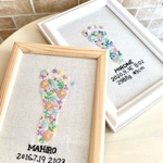 ＊Newborn baby foot shape＊足形　刺繍＊フラワー