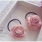 Classic♡ミルクティベージュのお花ヘアゴム