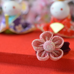 ベビーサイズ♡ちりめんお花のヘアクリップ【小花柄】