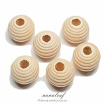ウッドビーズ 15mm 10個 ◇ ビーハイド 天然木 ビーズ ナチュラル BWD15NT1