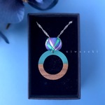 加賀ゆびぬき◇絹糸とウッドフープのネックレス ＜紫の実＞