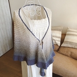 三角ストール 手編み コットン 秋色コットングラデーションカラー 