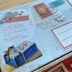 再販　一点もの　ネコのコラージュBOX+紙モノセット❺