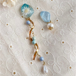 アシンメトリーイヤリング／ピアス ブルー