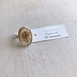 dryflower ring white2楕円/ドライフラワー  レジン