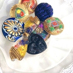 SALE【8コセット】#czech button#チェコ　ガラスボタンアソート約22〜55㎜